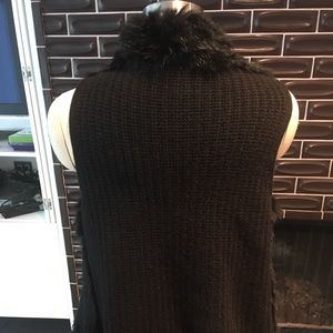 ply cashmere Sweaters - Rabbit Fur vest cashmere ribbed back size m ply cashmere Sweaters - Rabbit Fur vest cashmere ribbed back size m
